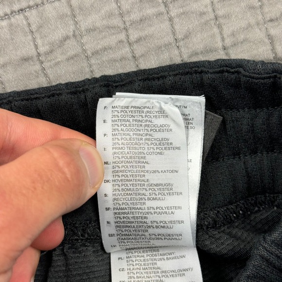 Adidas Sweatpants Men Large Black Open Hem Basketball Workout Gym Sportswear - Picture 9 of 12